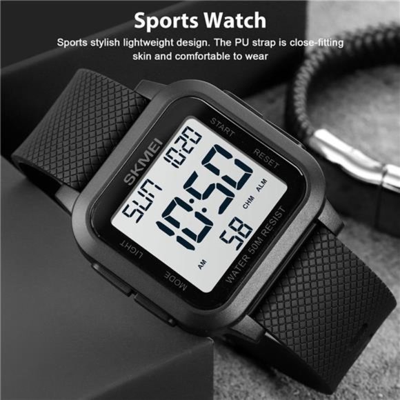 Fashion Men's Sports Watch LED Large Digital Waterproof Multifunction Wristwatch - Picture 10 of 10